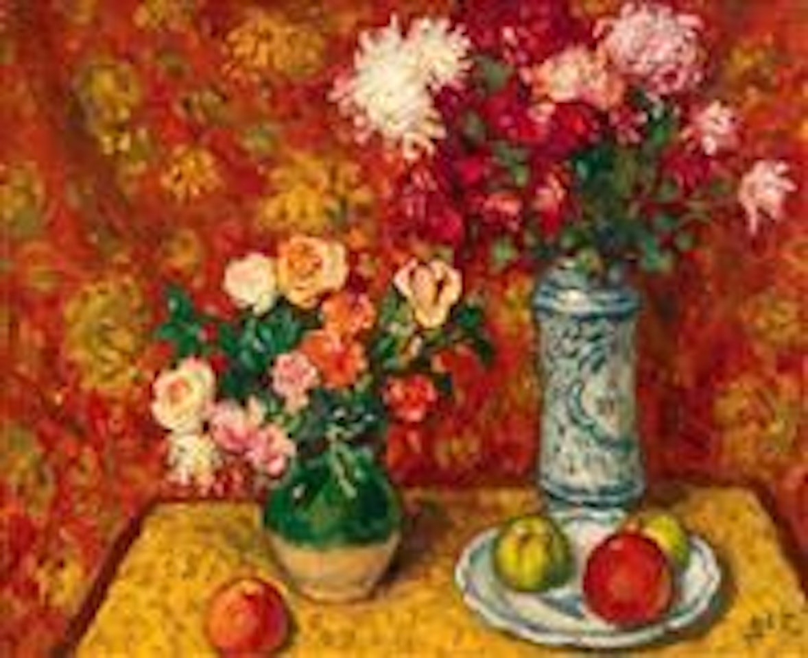 Pommes Et Vases De Fleurs by Georges d’Espagnat