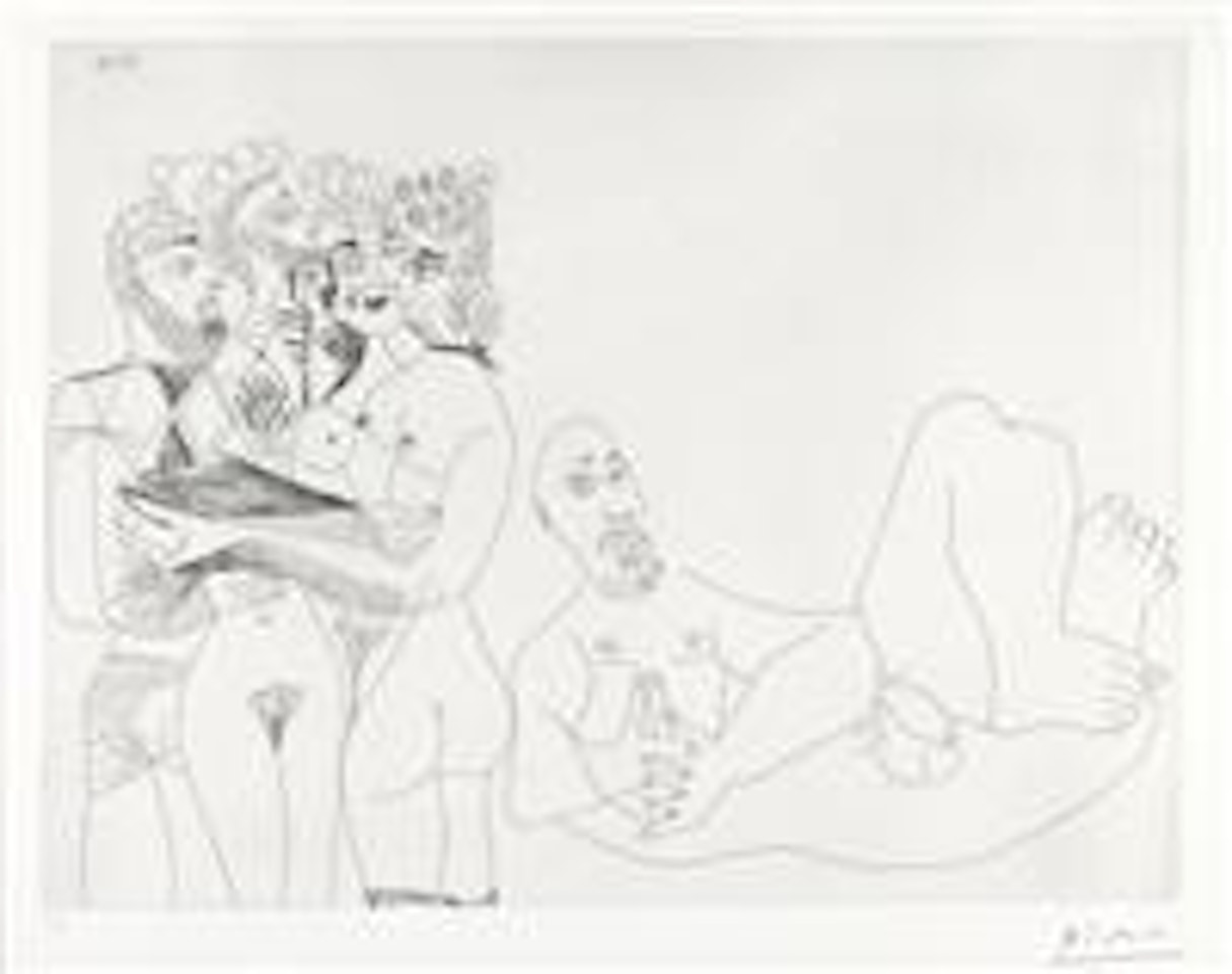 Barbu Fantasmant. Femmes, Homme, Et Homme Grec Au Corps De Femme by Pablo Picasso