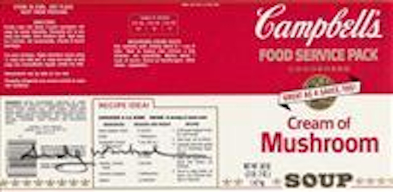 Campbell's Cream of Mushroom Soup. by Andy Warhol