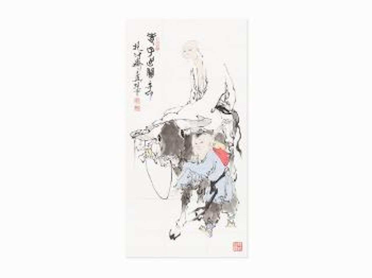 Laozi Riding an Ox with a Boy by Fan Zeng