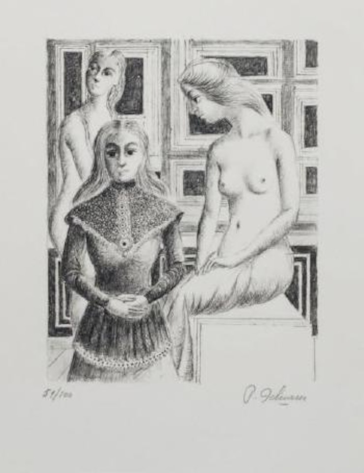 Femmes au Tabouret by Paul Delvaux