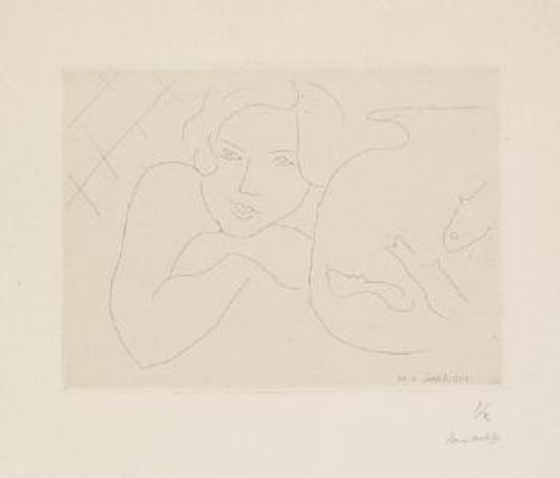 Jeune Fille rêvant près d'un Bocal de Poissons by Henri Matisse