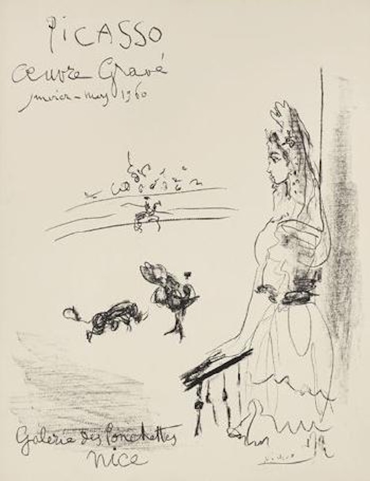 Femme au Balcon â Affiche 'Åuvre GravÃ©' by Pablo Picasso