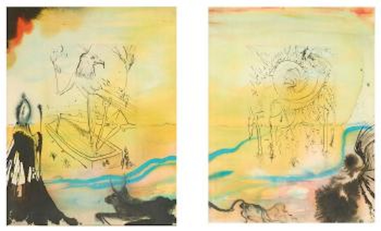 Enlisement d'Horus. Moïse sauvé des eaux by Salvador Dali