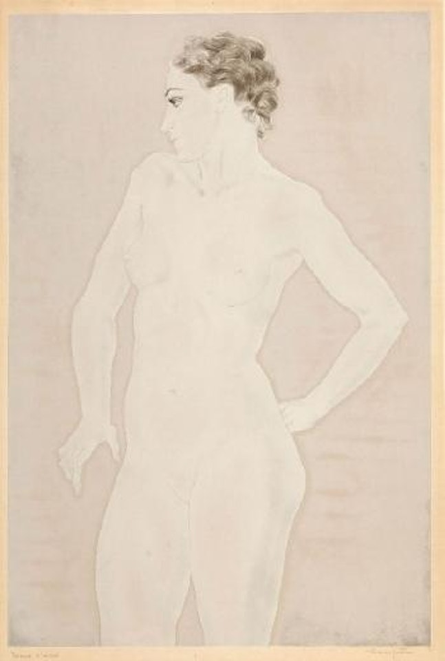 Nu debout de profil by Leonard Tsuguharu Foujita