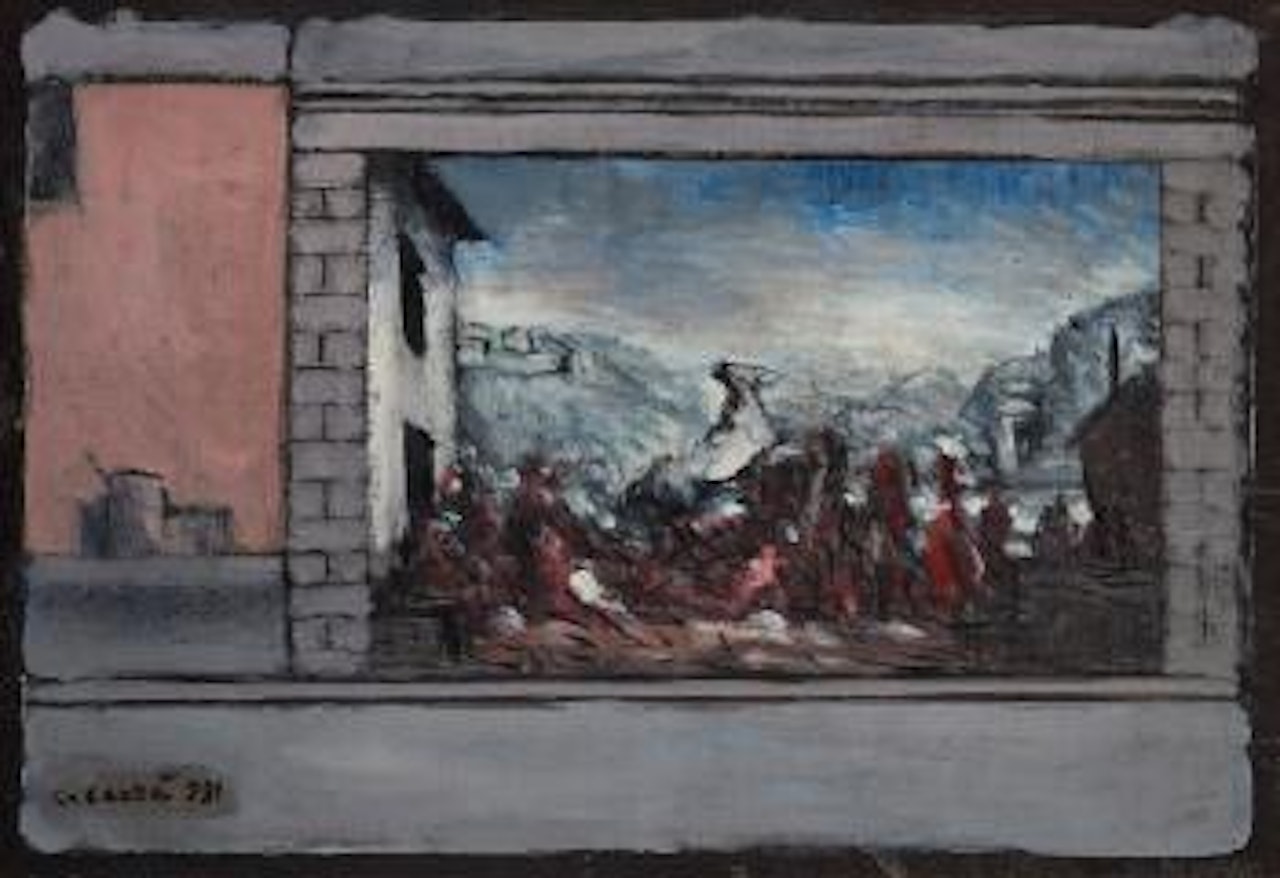 Bozzetto per l'affresco Italia romana by Carlo Carra