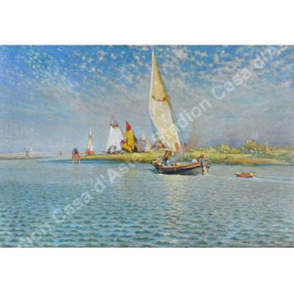 Grande marina con barche by Ugo Flumiani