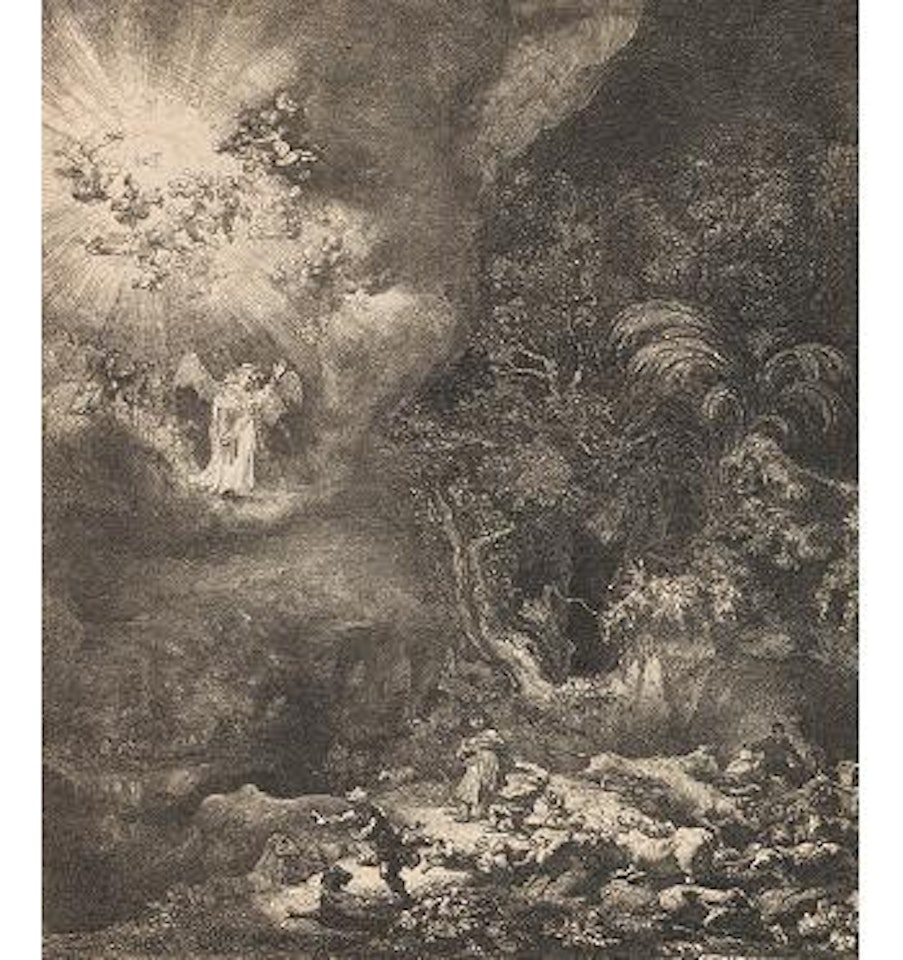 Verkündigung an die Hirten by Attributed to Rembrandt Harmensz van Rijn