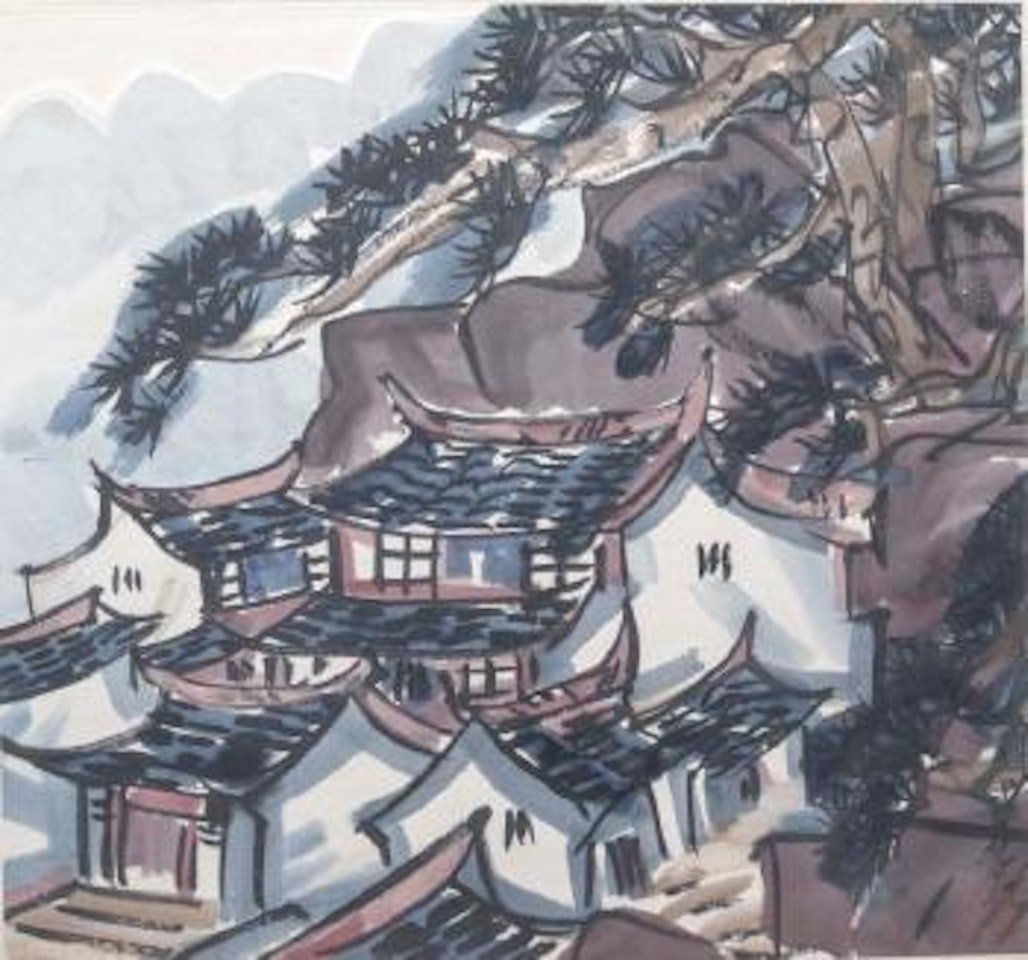 Vue de toits by Lin Fengmian