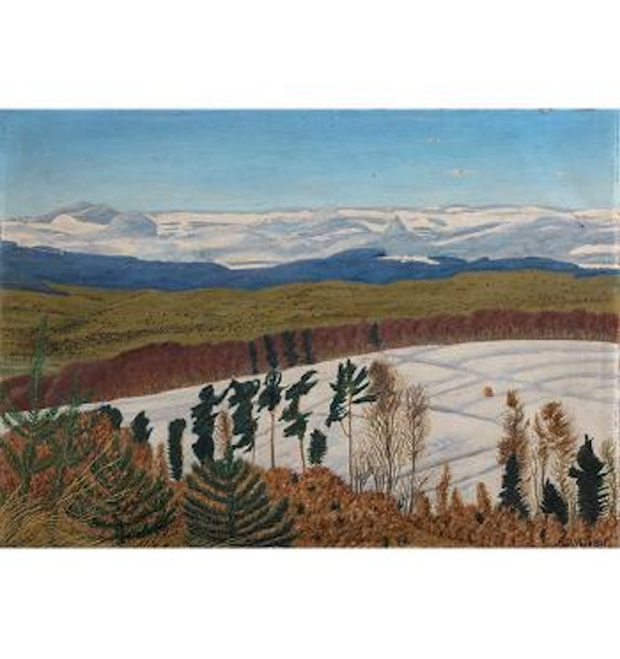 Blick zum verschneiten Hegau by Adolf Dietrich