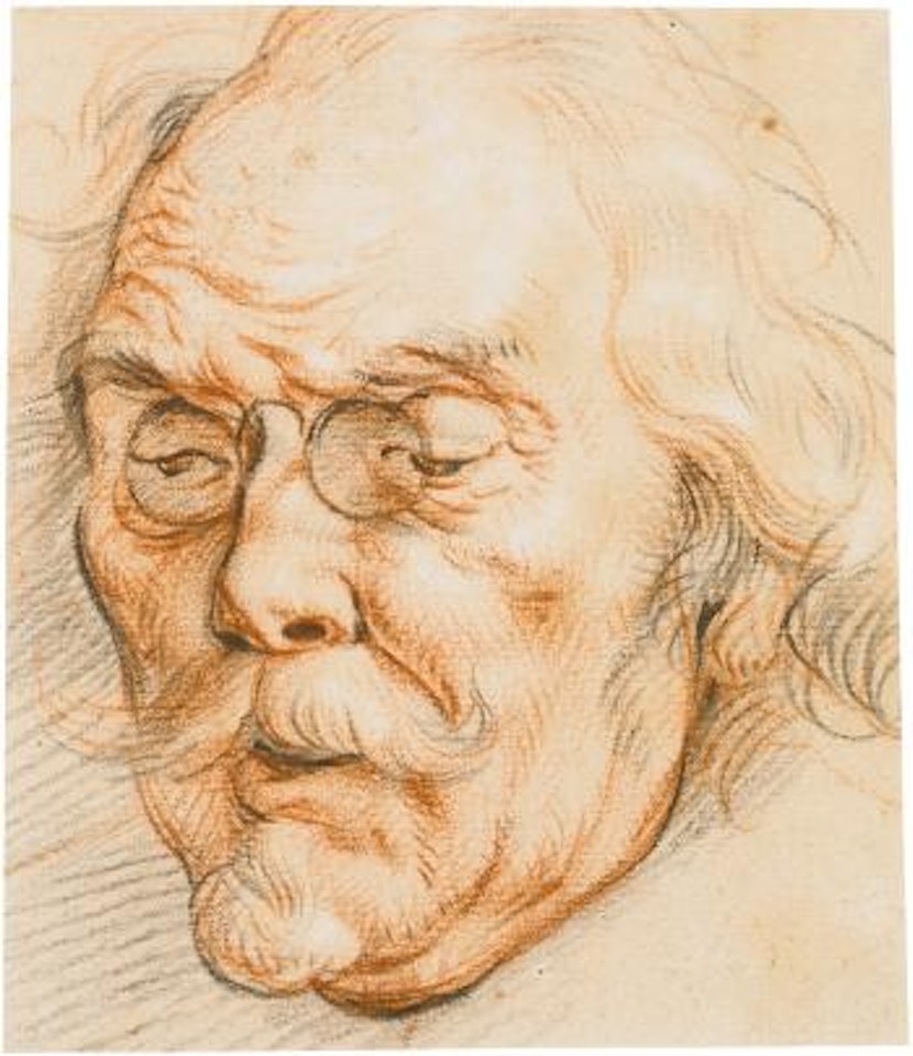Head of an Elderly Man Wearing Glasses by Jacob Jordaens