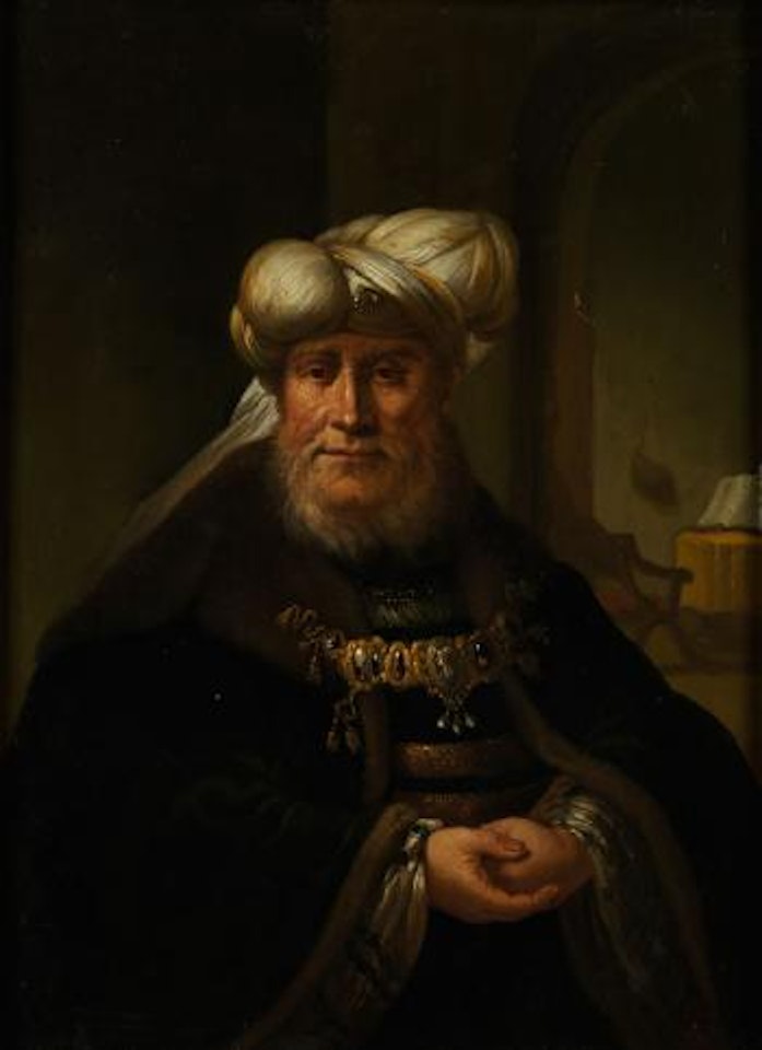 Bildnis eines Noblen Herrn mit Turban by Christian Wilhelm Ernst Dietrich