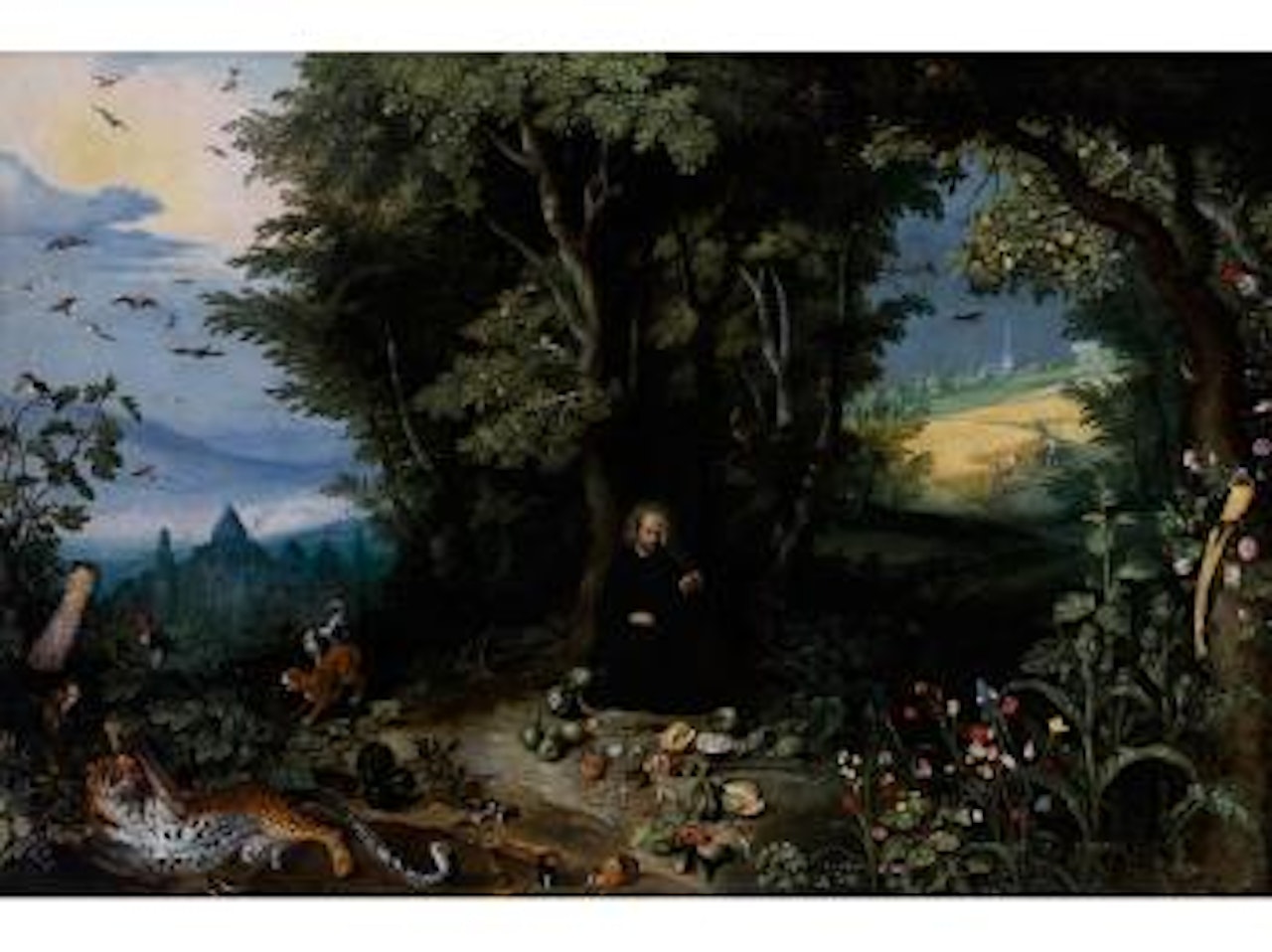 Waldlandschaft mit dem Heiligen Ignatius von Loyola by Jan Brueghel the Younger