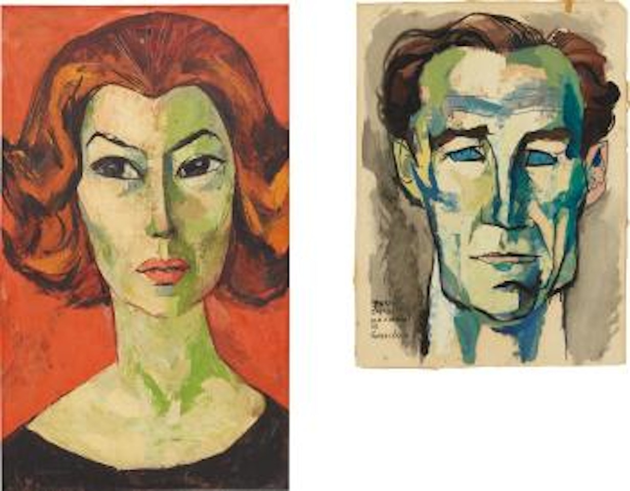 Two Works: i) Magdalena Scherbina ii) Sascha Scherbina by Oswaldo Guayasamin