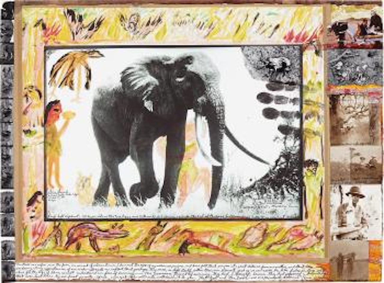 Large Bull Elephant c. 110 Lbs. Per Side on The Tiva Lugga Near Kathemula in February 1965 by Peter Beard