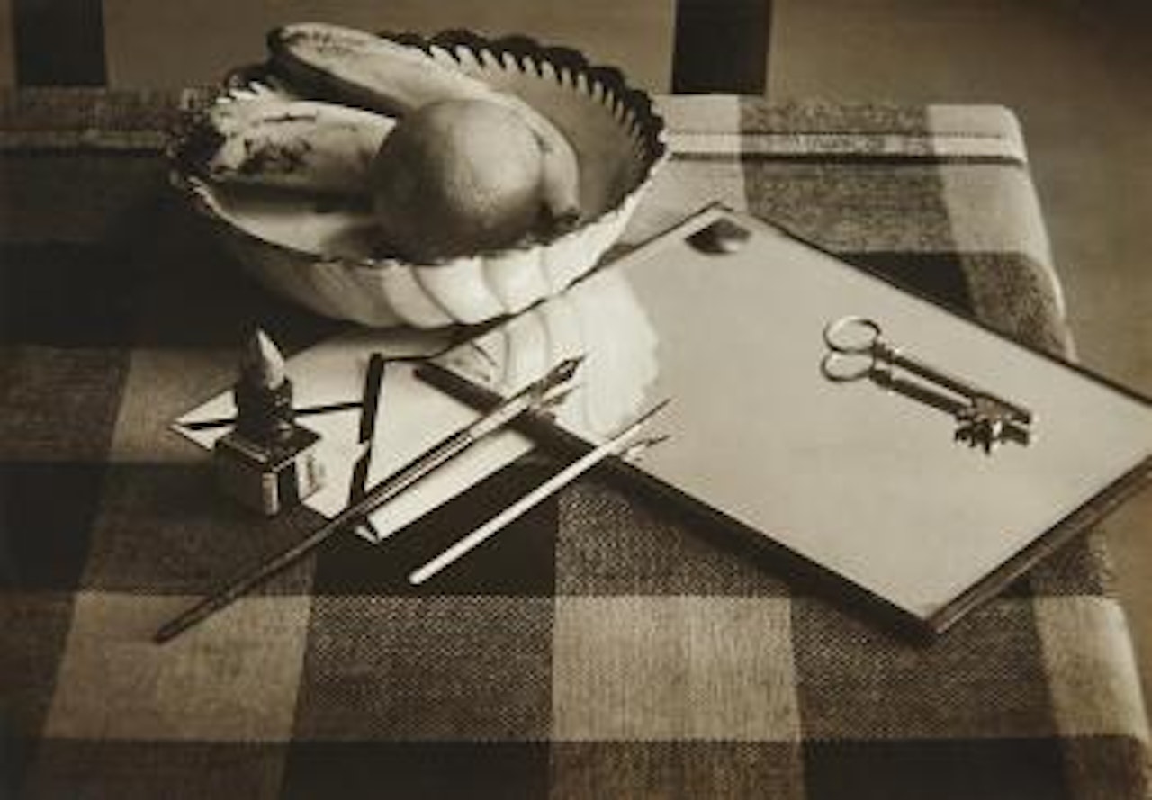 Still Life with Mirror, Pens and Key by André Kertész