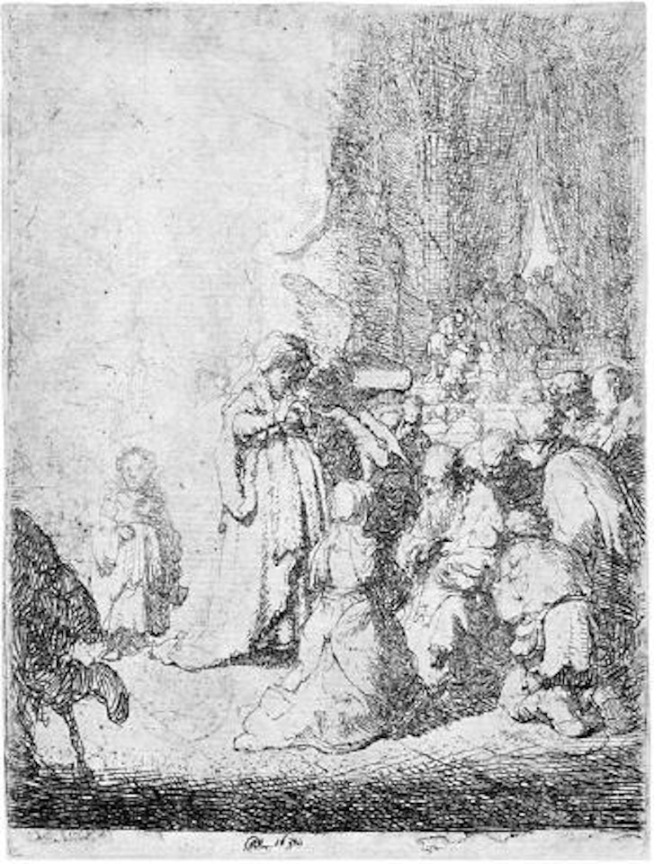Die Darstellung im Tempel, kleine Platte by Attributed to Rembrandt Harmensz van Rijn
