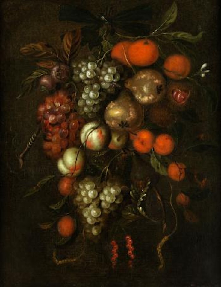 Hängendes Fruchtarrangement by Abraham Mignon