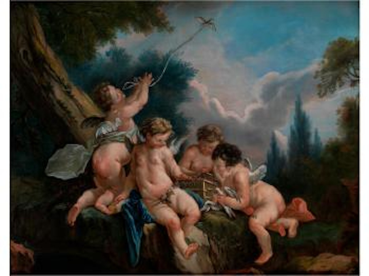 Spielende Putten in einer Landschaft by François Lemoyne