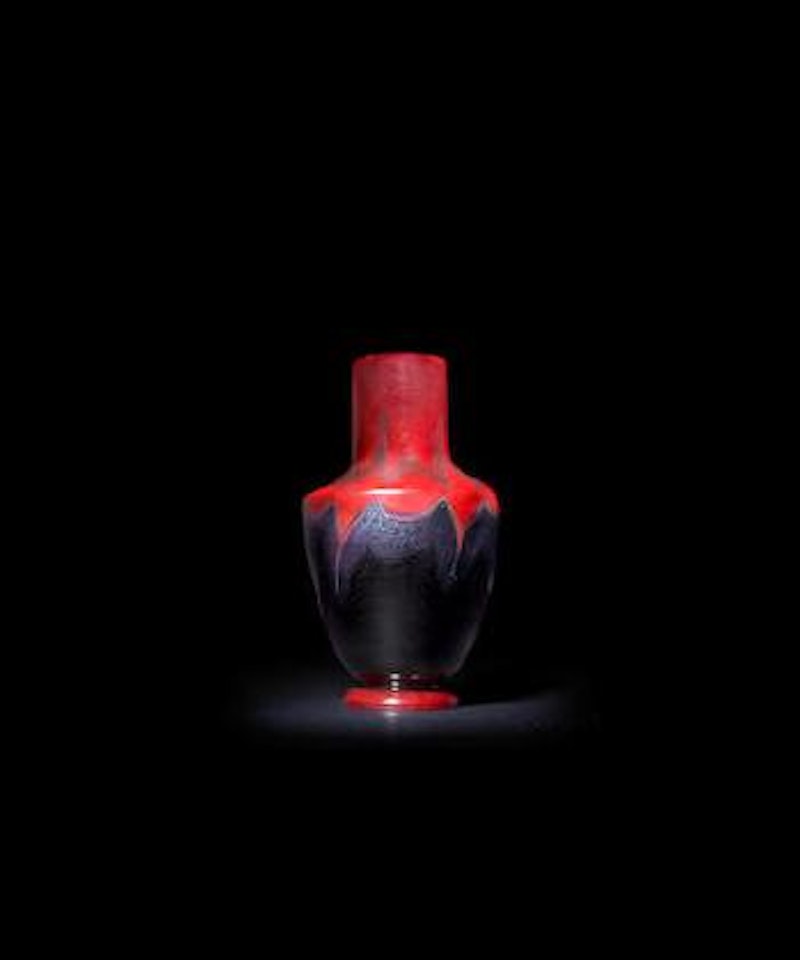 Decorated Red Vase by Tiffany Studios