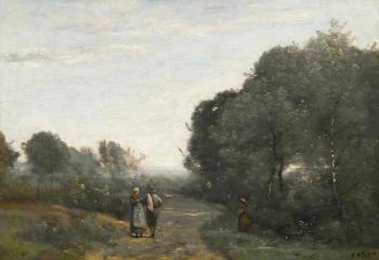 Chaville, le matin au printemps by Jean Baptiste Camille Corot