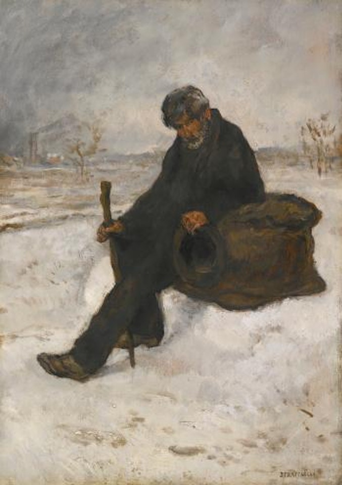 Le cheminot dans la neige by Jean Francois Raffaelli