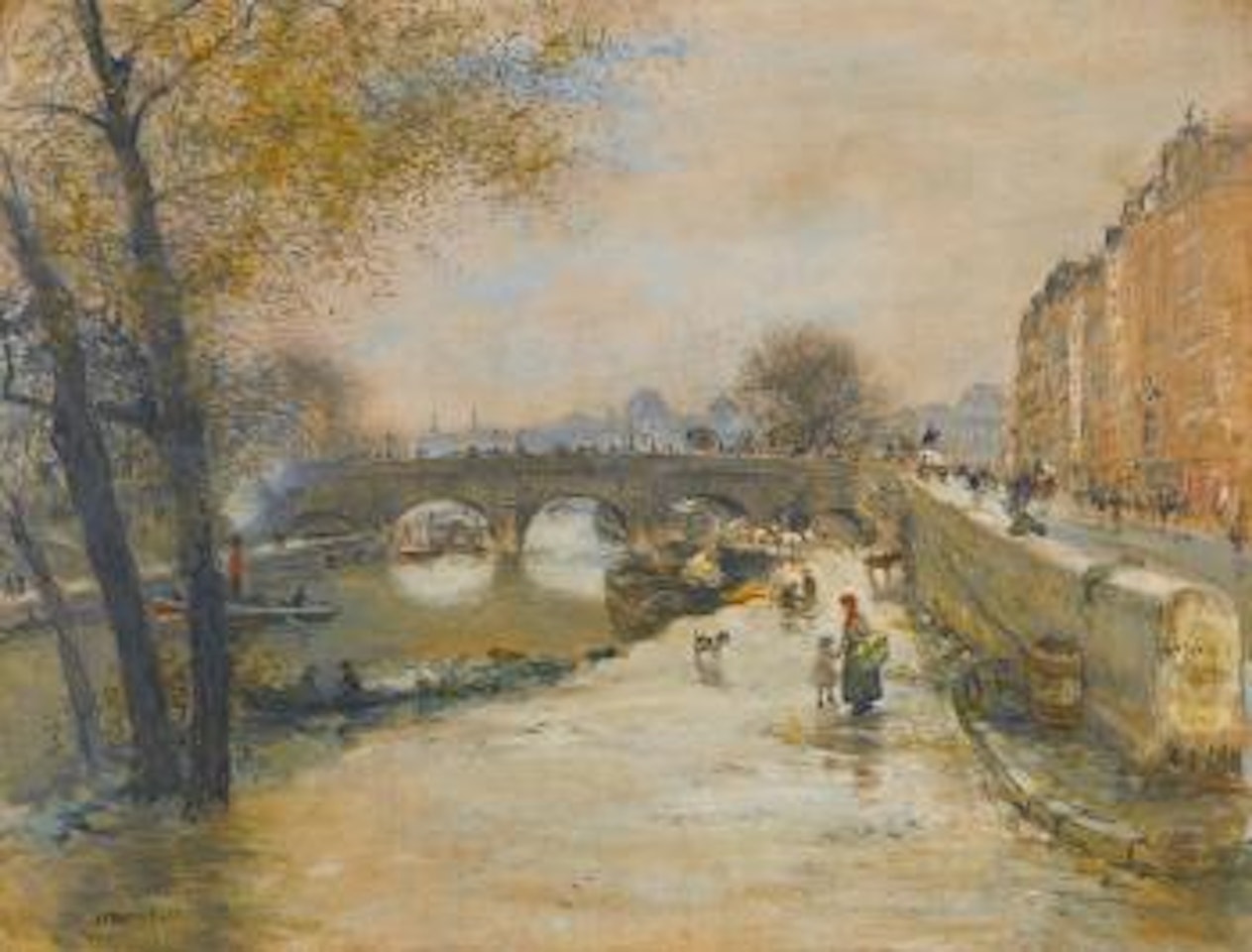 Le quai devant le pont neuf by Jean Francois Raffaelli