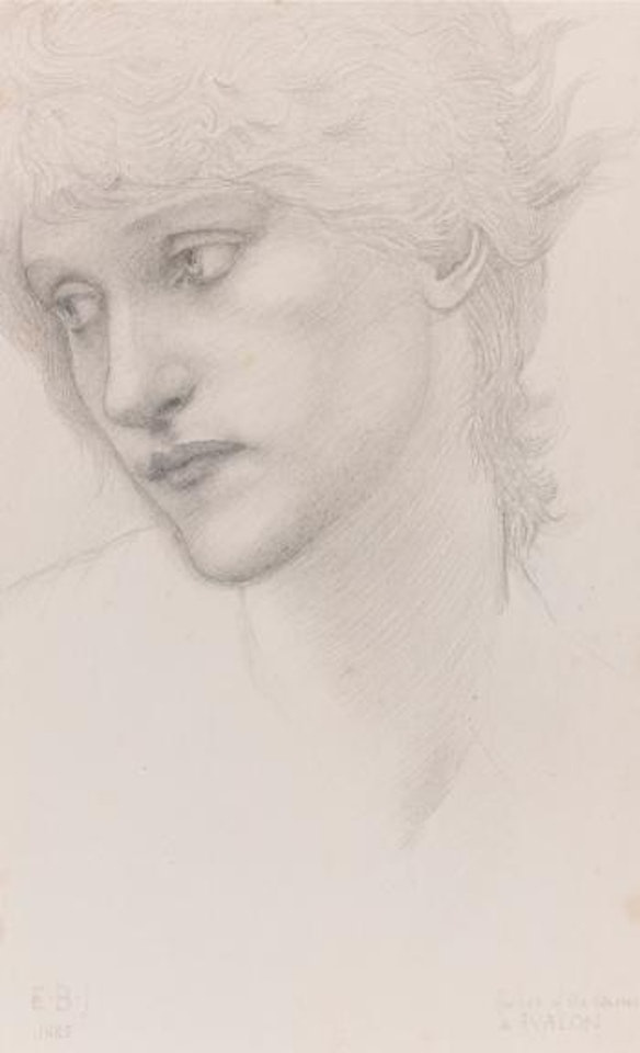 Study for one of the Queens in Arthur in Avalon by Edward Coley Burne-Jones