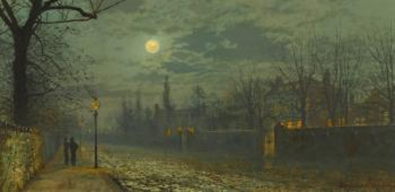 A Moonlit Walk by John Atkinson Grimshaw