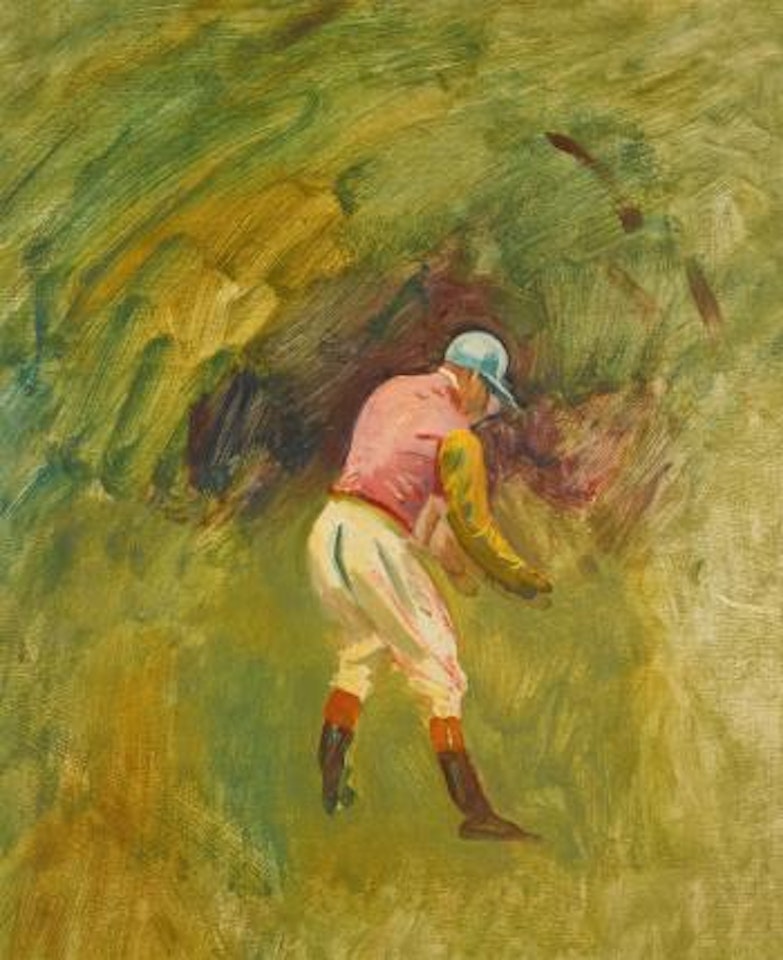Study of A Jockey, Unsaddling Pose-Stanley Woonton's Colors by Alfred James Munnings