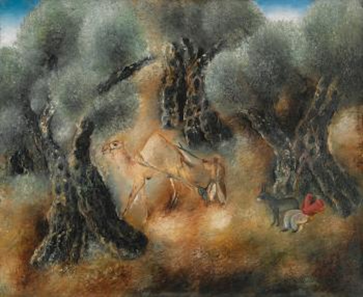 Three olive trees by Reuven Rubin