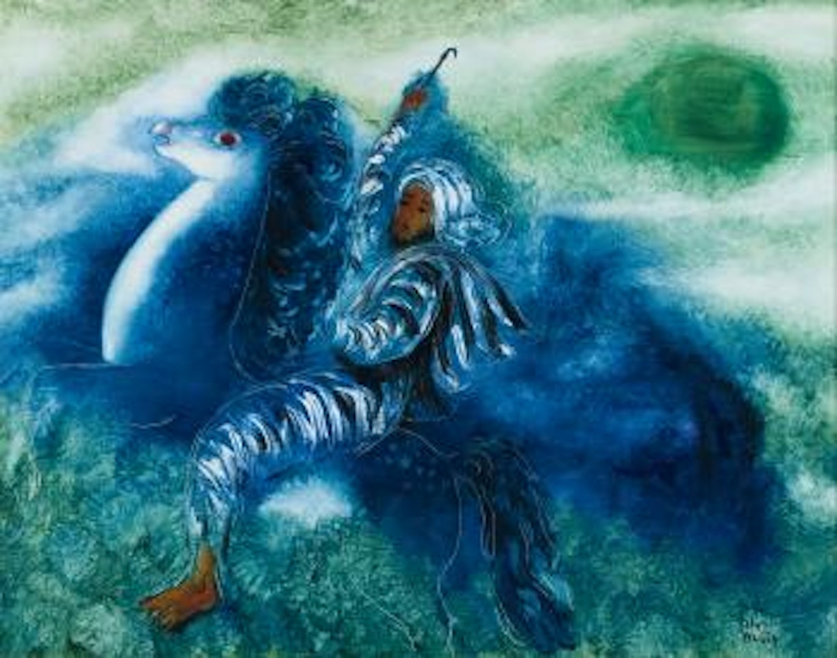 Night rider in the Desert by Reuven Rubin