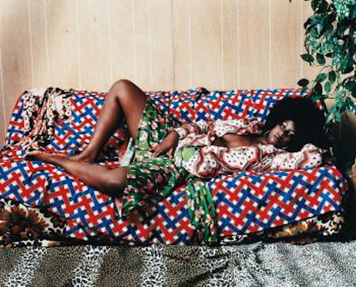 Afro Goddess with Hand Between Legs by Mickalene Thomas