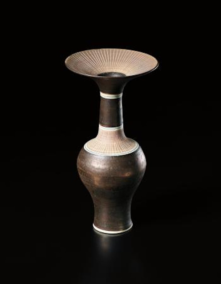 Vase with flaring lip by Lucie Rie