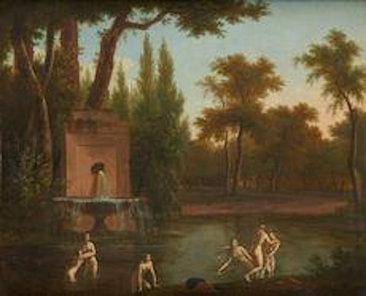 Baigneuses près de la fontaine by French School