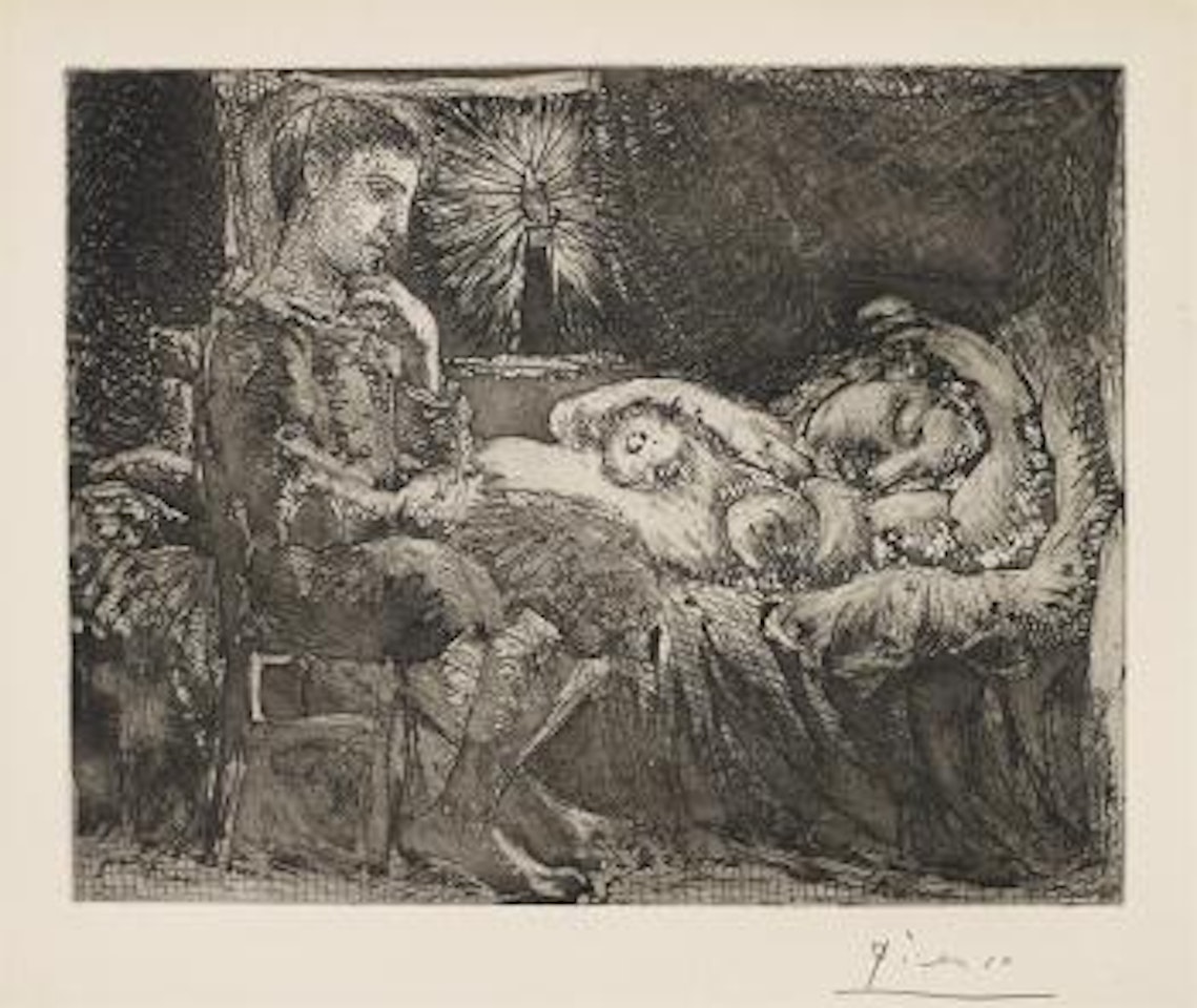 GarÃ§on et dormeuse Ã  la chandelle (Boy and Sleeping Woman by Candle Light) by Pablo Picasso