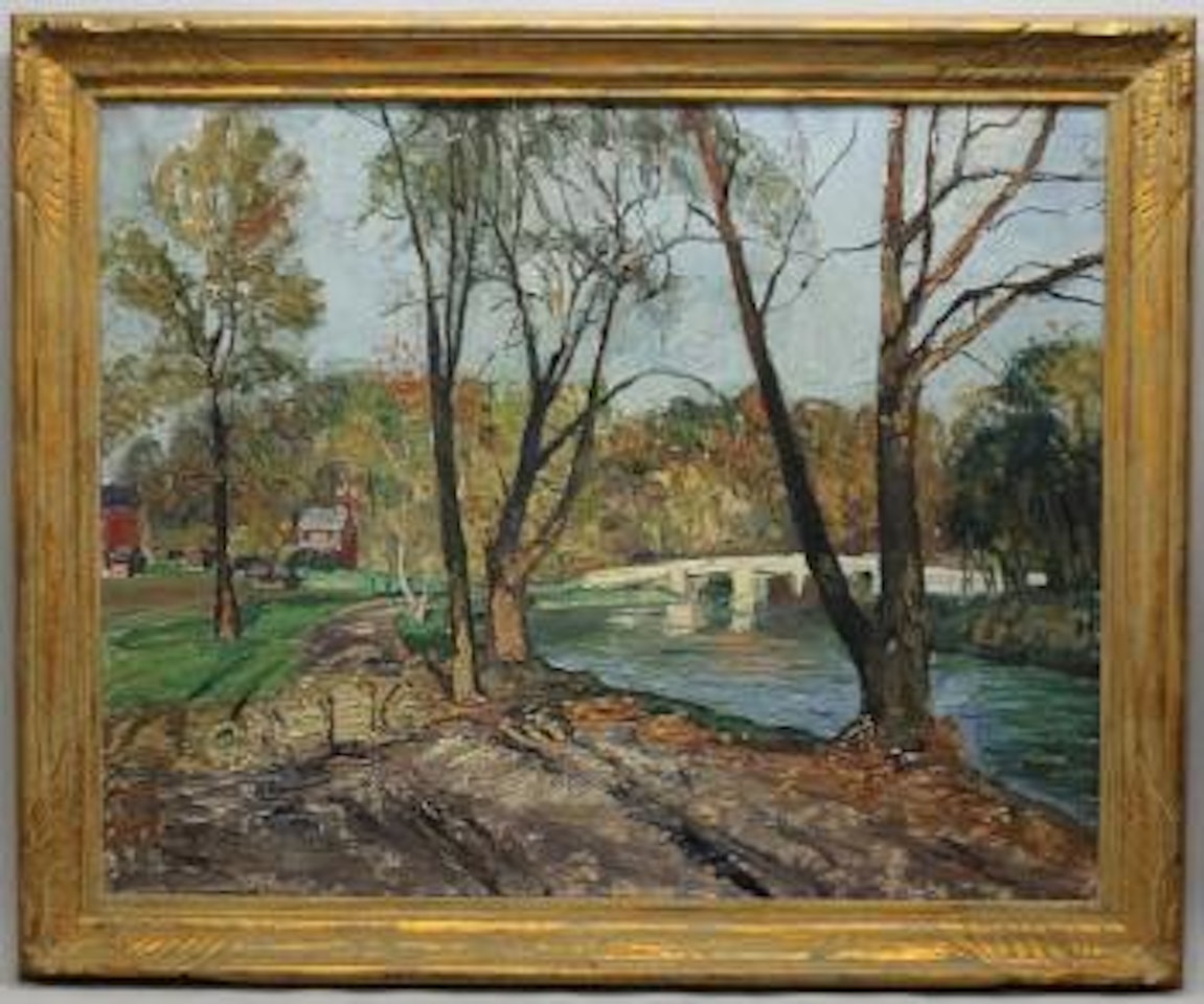 Helfrich Springs. River view winter by Walter Emerson Baum