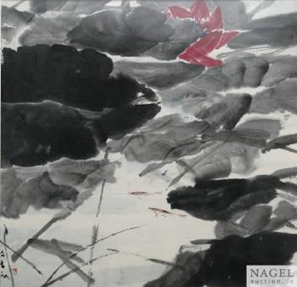 Roter Lotus und Fisch by Chen Wen Hsi