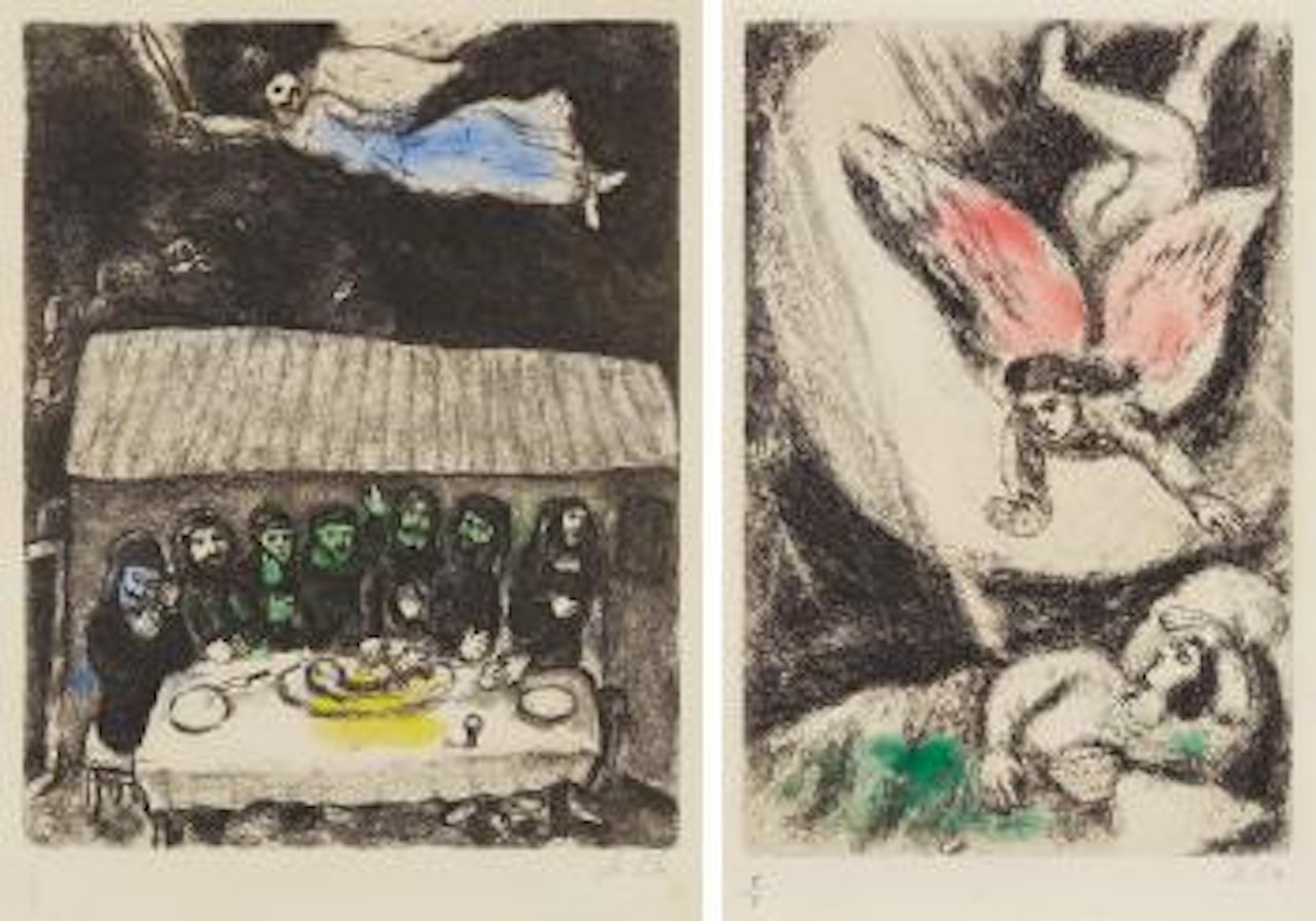 Repas Pessa'h (Passover Meal); Le rêve de Salomon (Solomon’s Dream) by Marc Chagall
