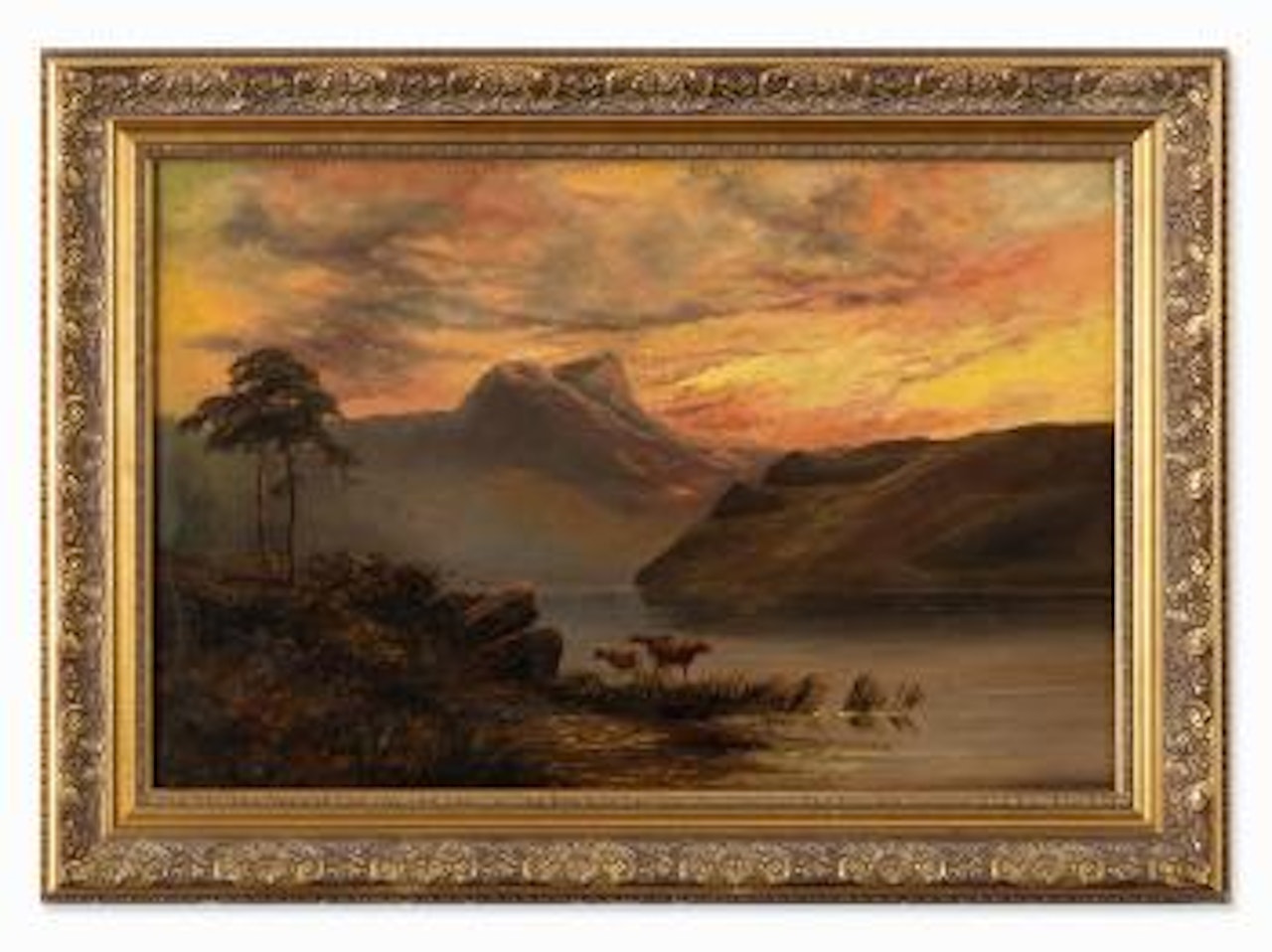 Mountain Evening Landscape by Alfred de Breanski