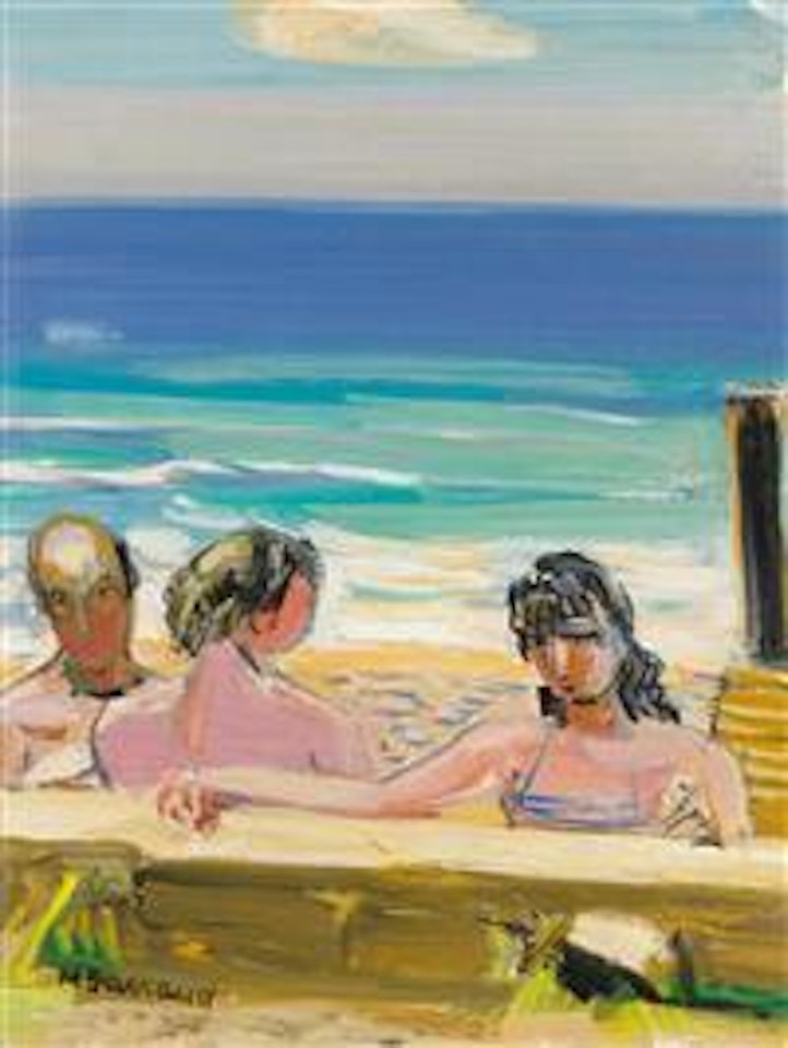Three figures on a beach by Maurice Barraud