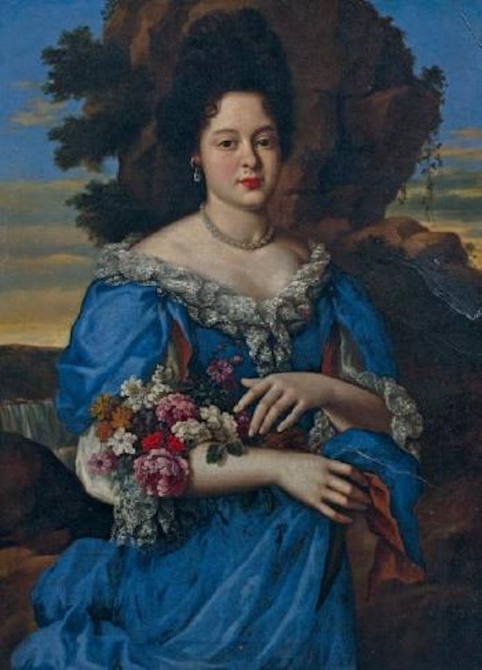 Portrait de femme au bouquet de fleurs by Pier Francesco Cittadini