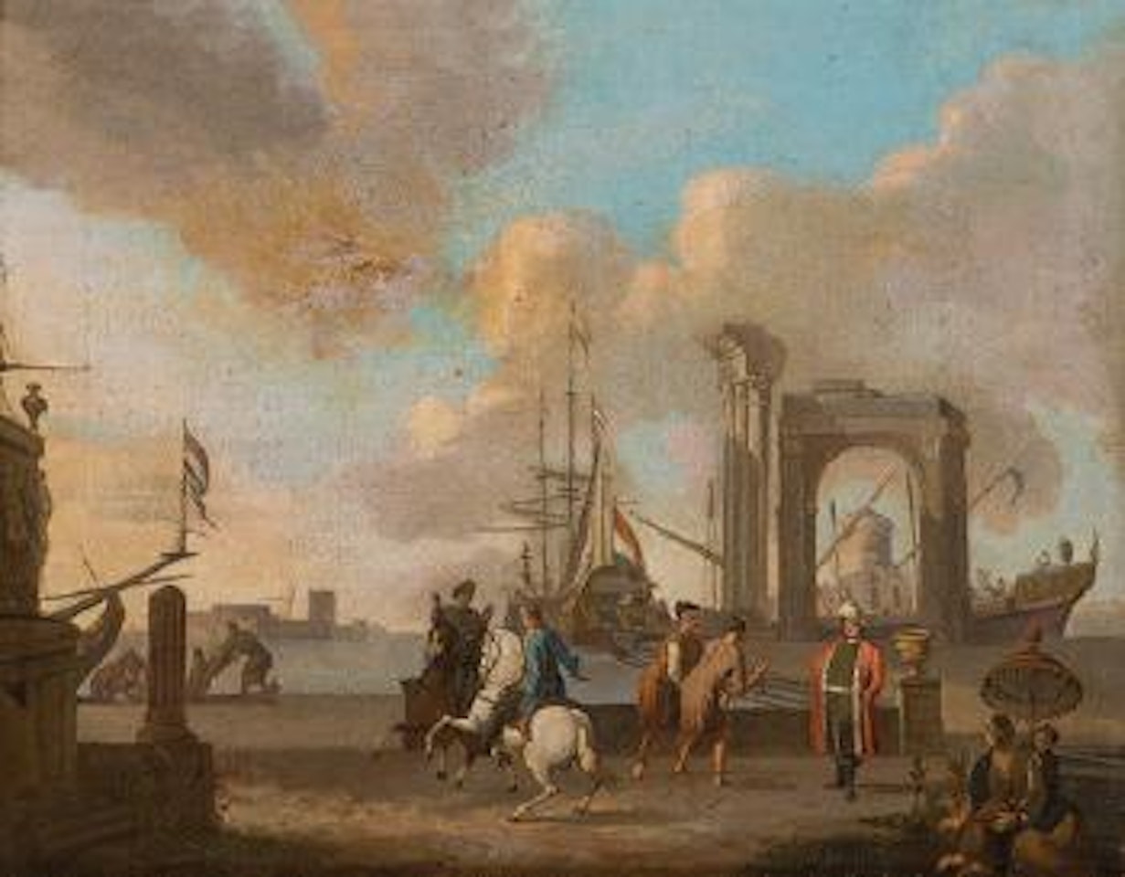 Vista de un puerto by Abraham Storck