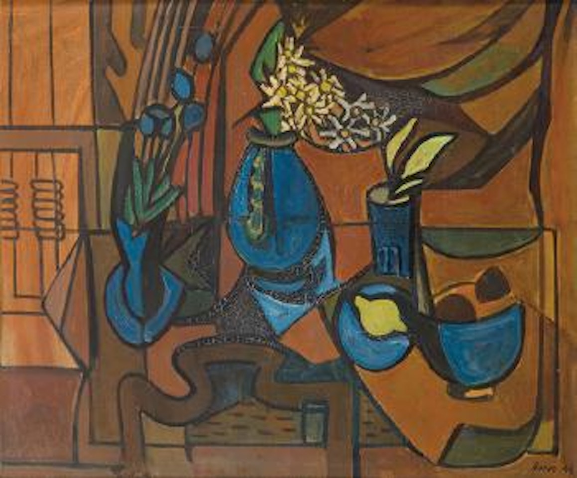 Nature morte en brun et blue by Francisco Bores