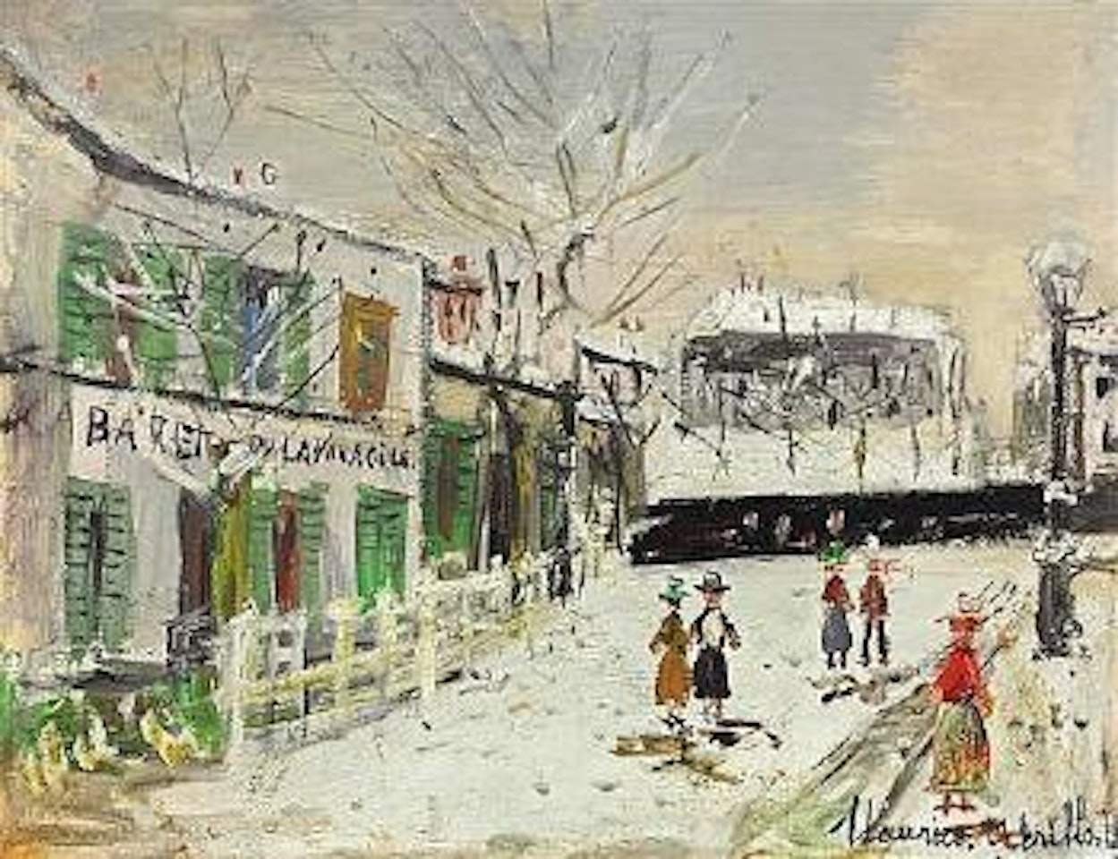 Lapin Agile, rue des Saules sous la neige, Montmartre by Maurice Utrillo