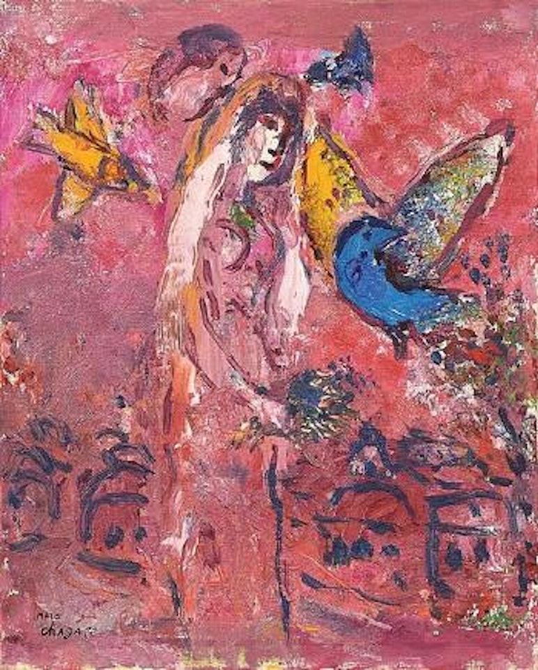 La Mariee sur Fond Rose by Marc Chagall