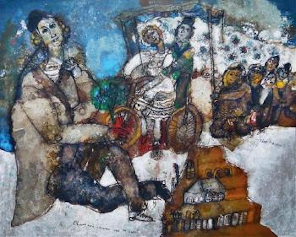L'homme assis retourne vers son passe by Théo Tobiasse
