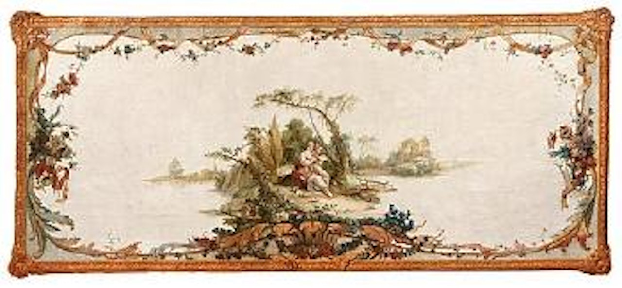 Pastoral scene with reading shepherdess by Johan Pasch