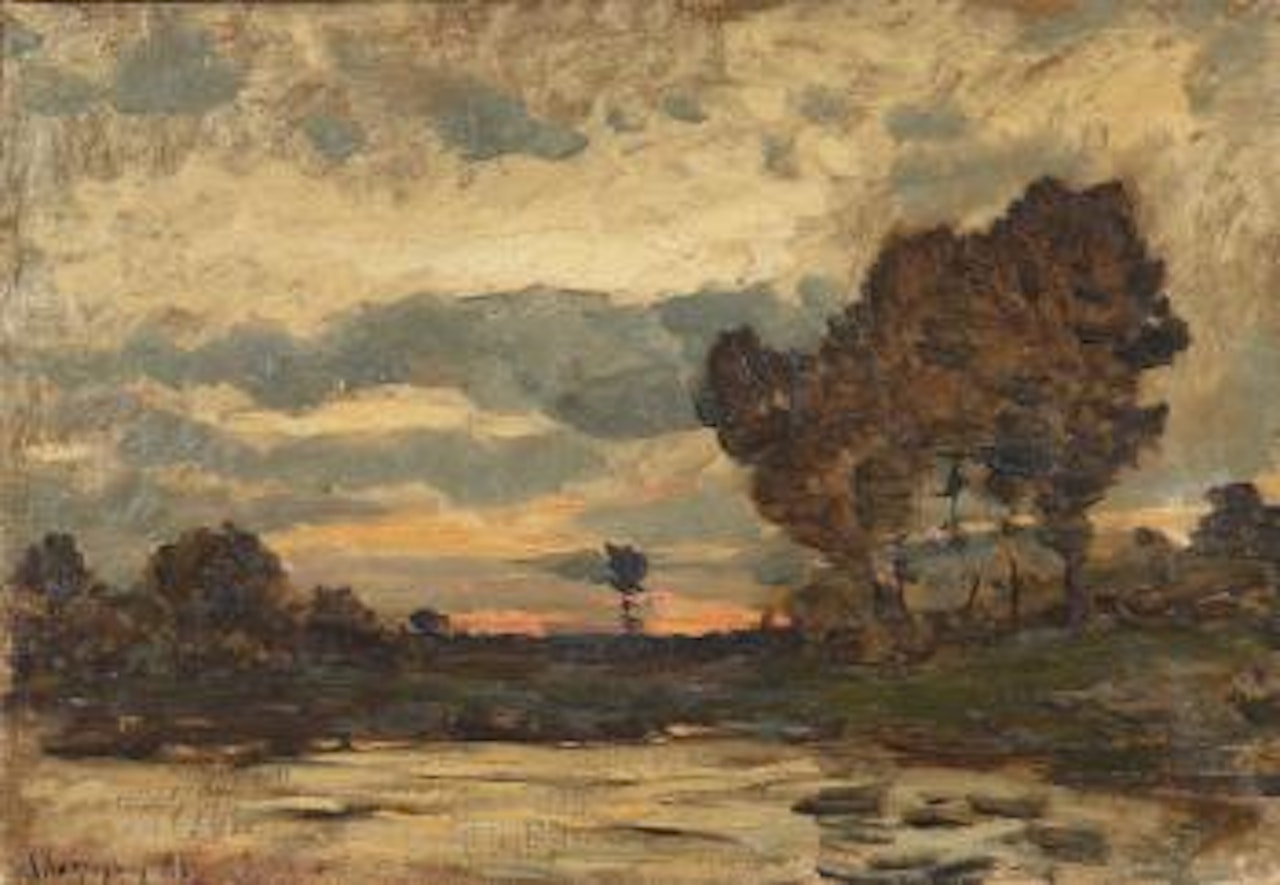 Coucher de soleil by Henri Harpignies