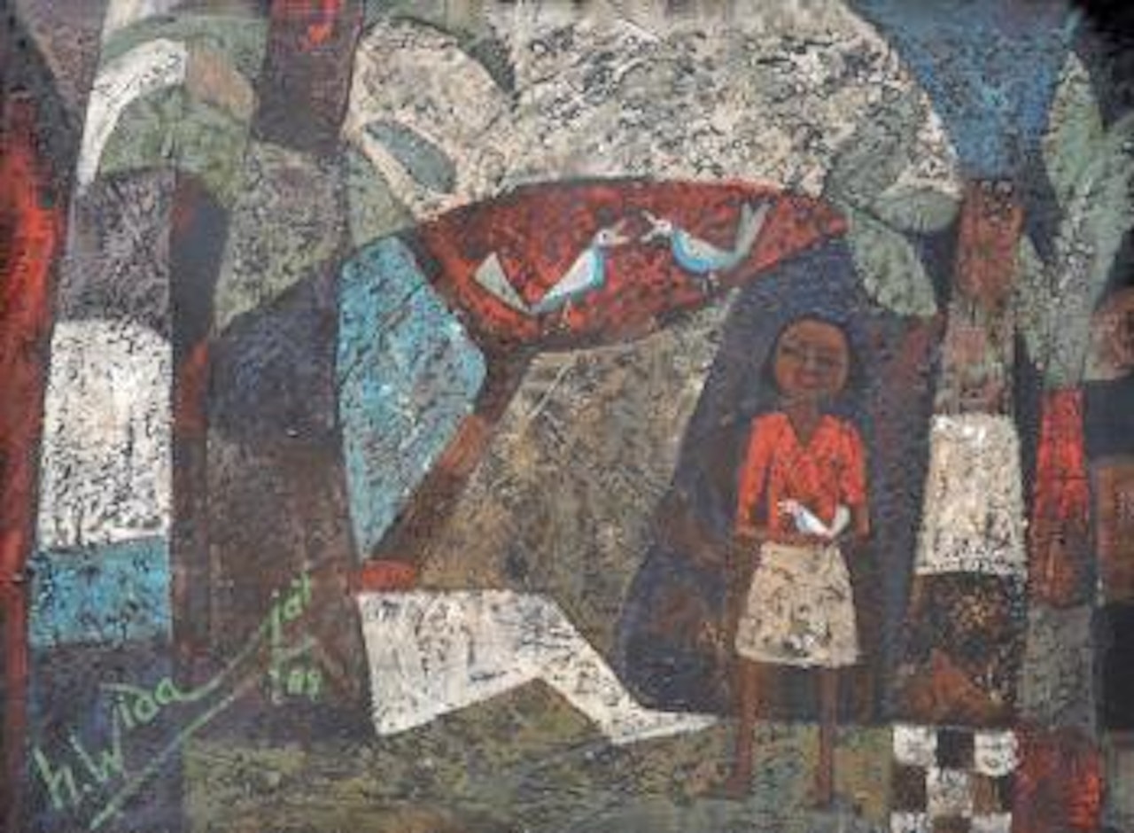 Woman and Bird (Wanita Dan Burung ) by Haji Widayat